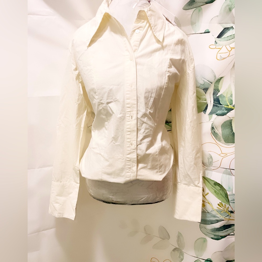 Free People optic white long sleeve top